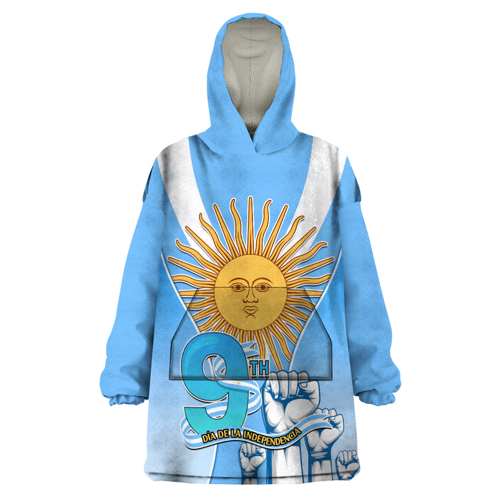 Custom Argentina Wearable Blanket Hoodie Independence Day - Wonder Print Shop
