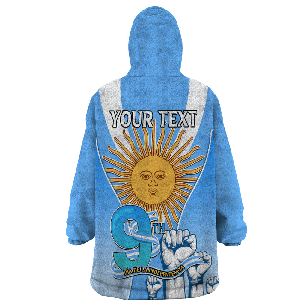 Custom Argentina Wearable Blanket Hoodie Independence Day - Wonder Print Shop