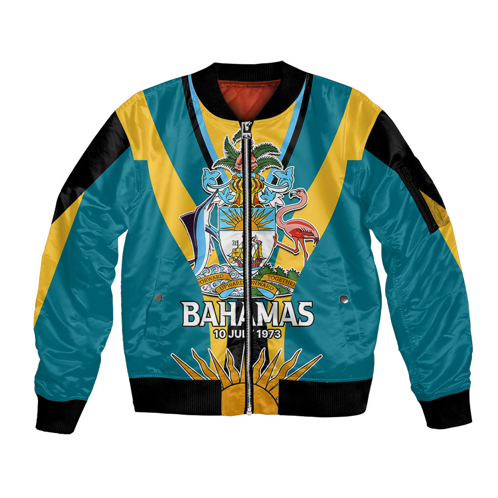 Bahamas Atlantis Sleeve Zip Bomber Jacket Independence Day - Wonder Print Shop