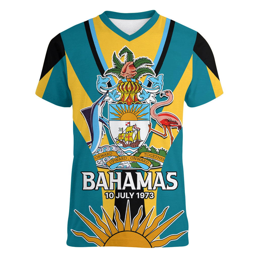 Bahamas Atlantis Women V Neck T Shirt Independence Day - Wonder Print Shop