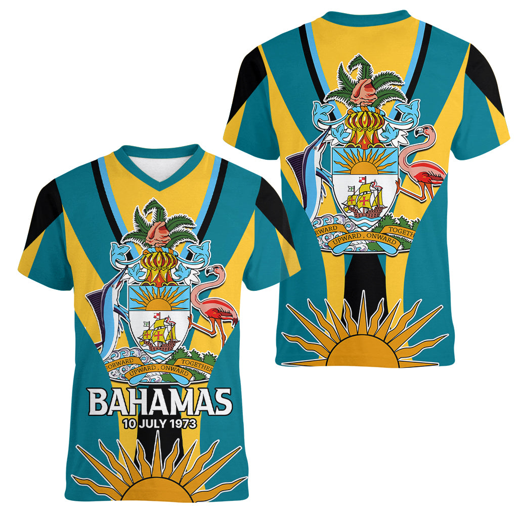 Bahamas Atlantis Women V Neck T Shirt Independence Day - Wonder Print Shop