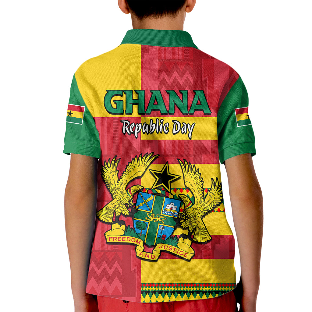Ghana Kid Polo Shirt Republic Day - African Kitenge Style - Wonder Print Shop