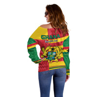 Ghana Off Shoulder Sweater Republic Day - African Kitenge Style - Wonder Print Shop