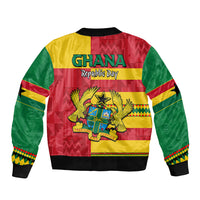 Ghana Sleeve Zip Bomber Jacket Republic Day - African Kitenge Style - Wonder Print Shop