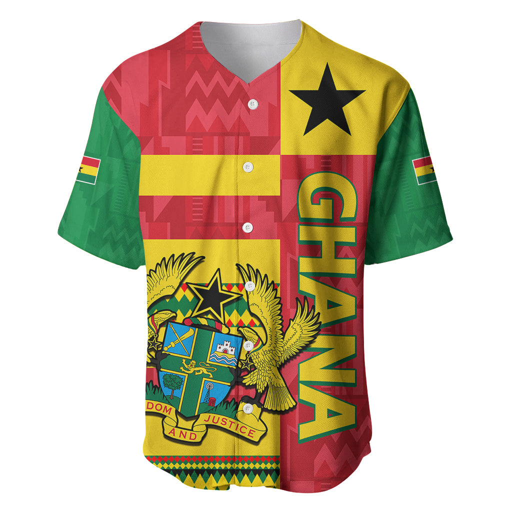 Custom Ghana Baseball Jersey Republic Day - African Kitenge Style LT9 - Wonder Print Shop