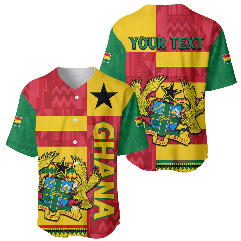 Custom Ghana Baseball Jersey Republic Day - African Kitenge Style LT9 - Wonder Print Shop