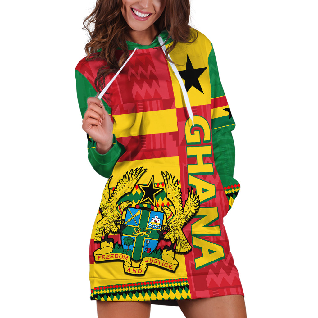 Custom Ghana Hoodie Dress Republic Day - African Kitenge Style - Wonder Print Shop