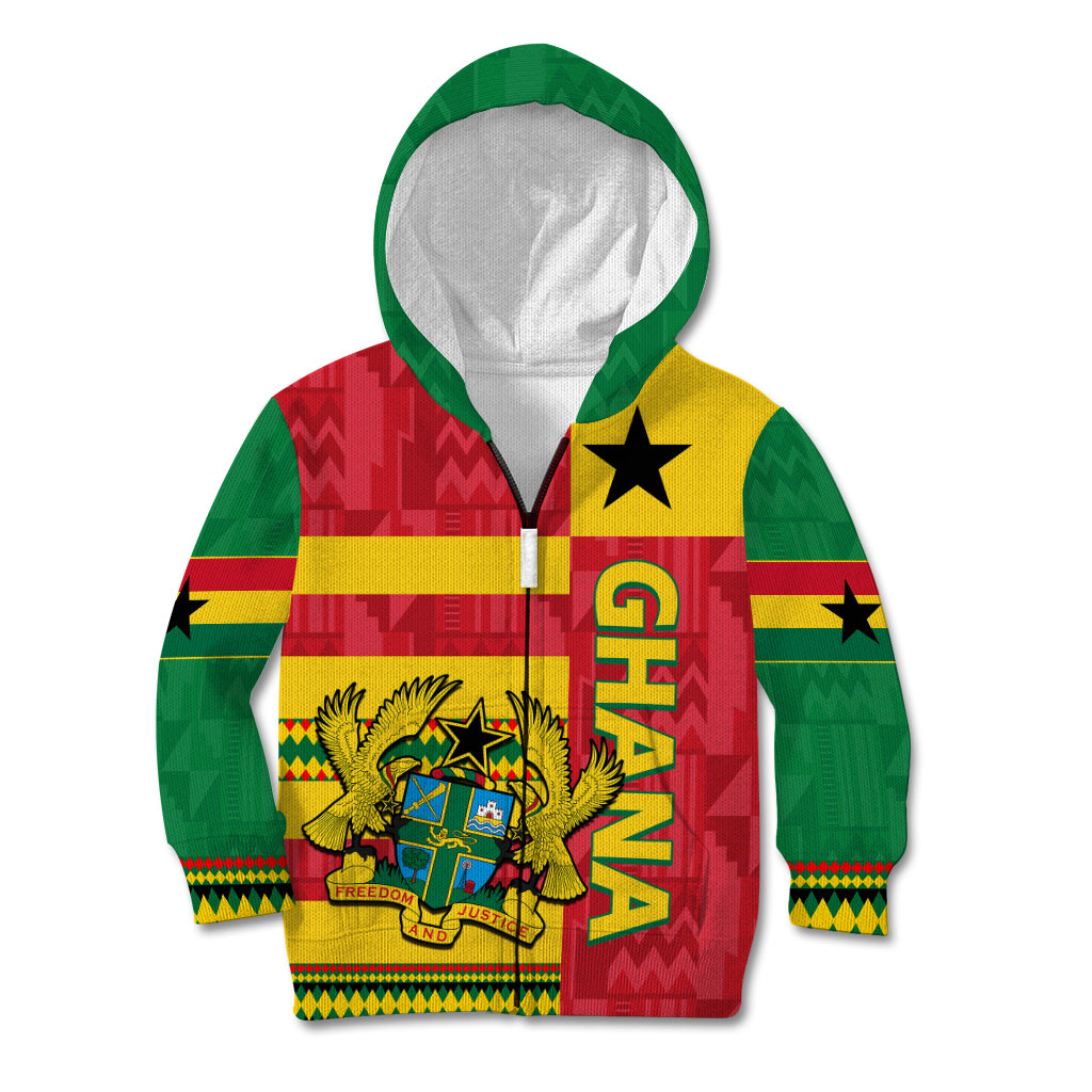 Custom Ghana Kid Hoodie Republic Day - African Kitenge Style - Wonder Print Shop