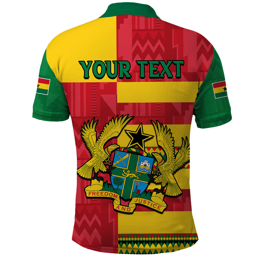 Custom Ghana Polo Shirt Republic Day - African Kitenge Style - Wonder Print Shop