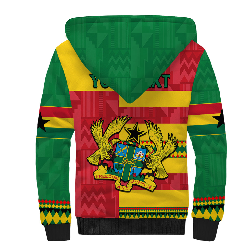 Custom Ghana Sherpa Hoodie Republic Day - African Kitenge Style - Wonder Print Shop