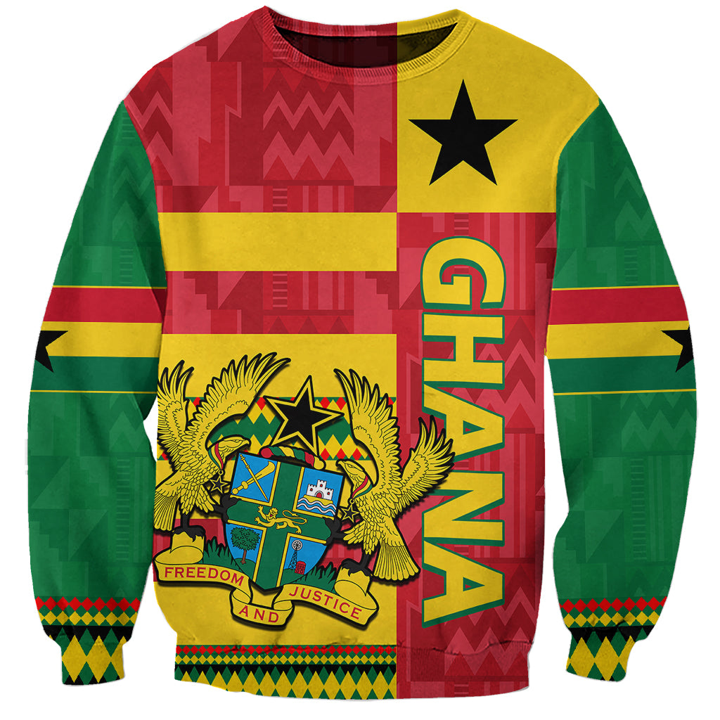 Custom Ghana Sweatshirt Republic Day - African Kitenge Style - Wonder Print Shop