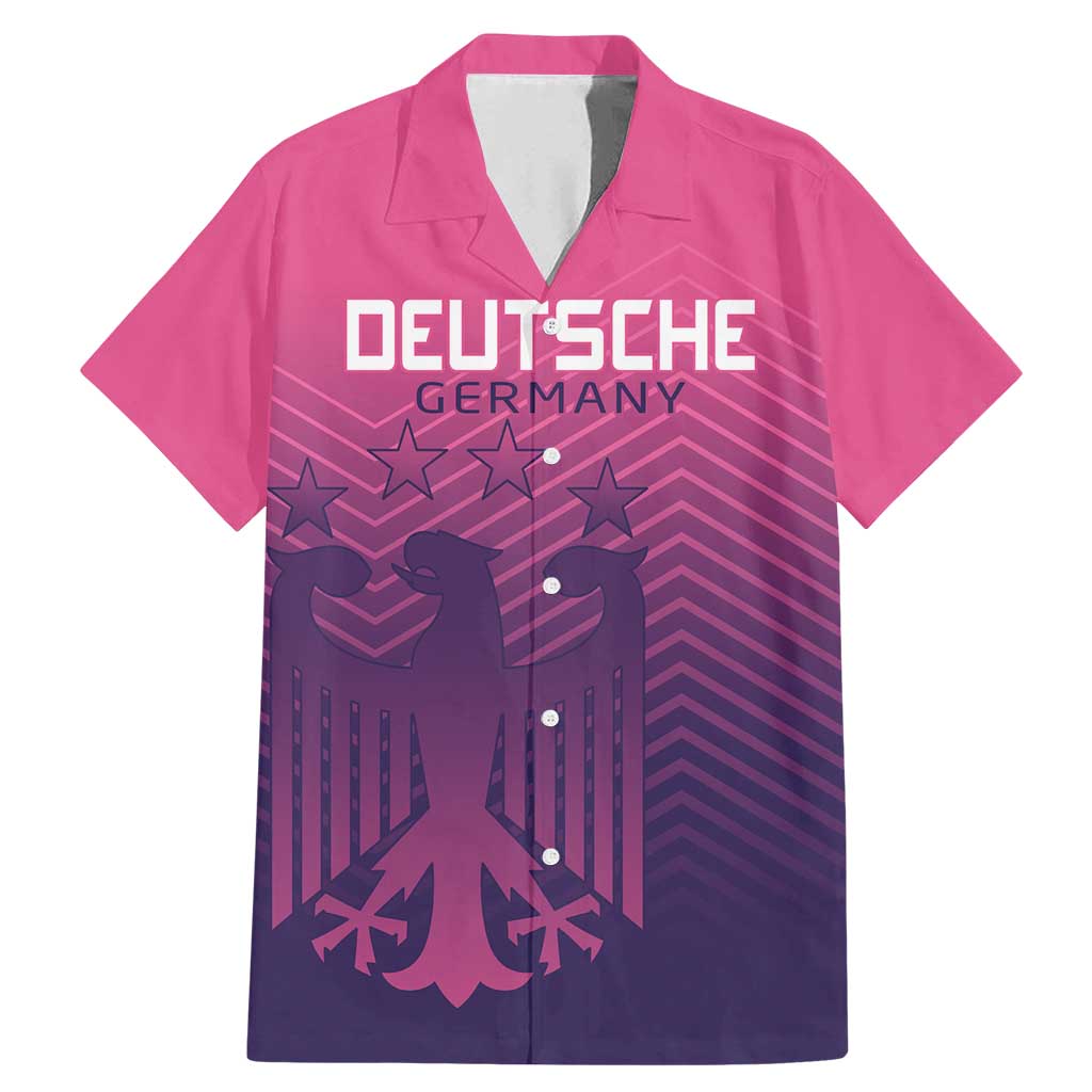 Custom Germany Football Family Matching Mermaid Dress and Hawaiian Shirt Glowing Pink Line LT9 - Wonder Print Shop