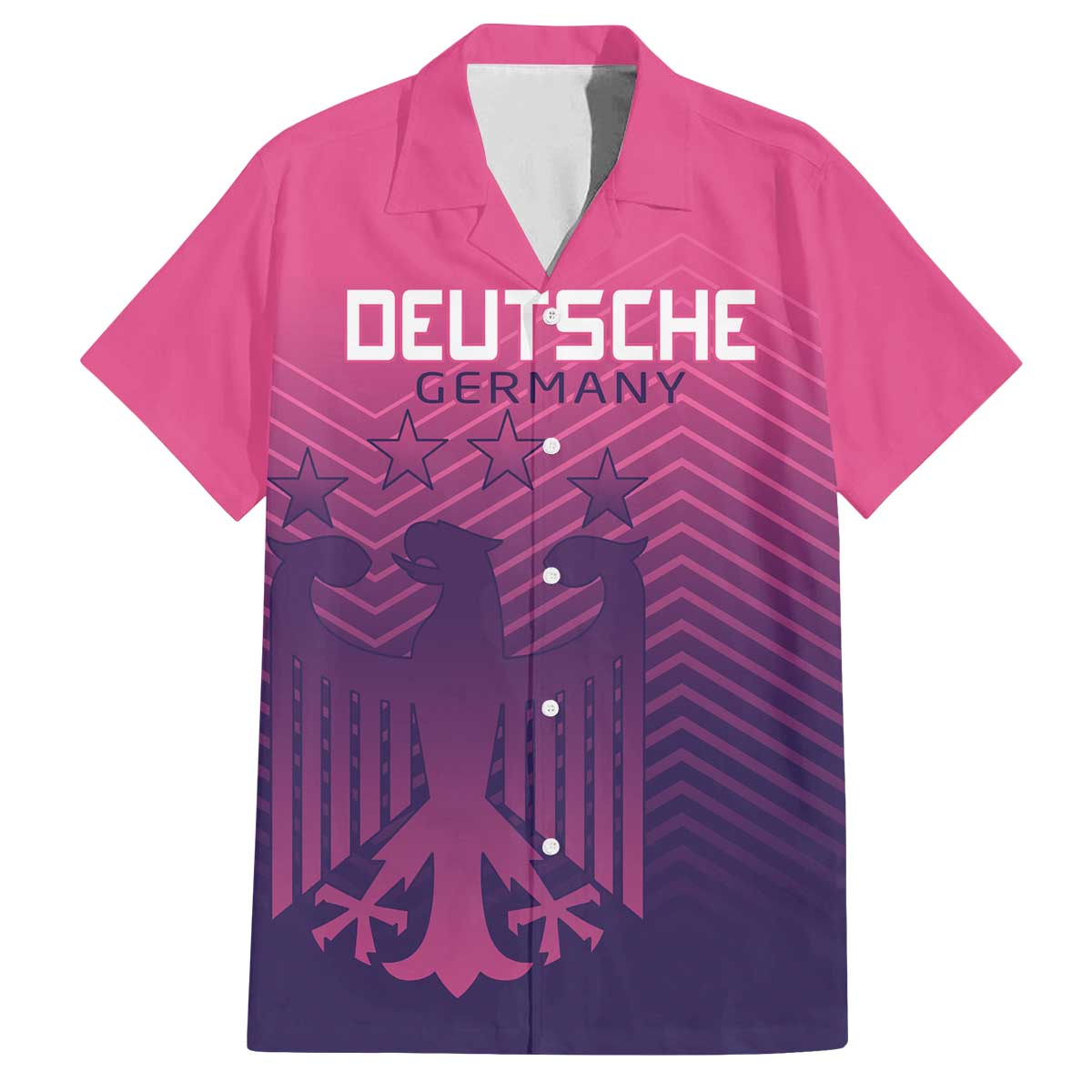 Custom Germany Football Family Matching Off Shoulder Short Dress and Hawaiian Shirt Glowing Pink Line LT9 - Wonder Print Shop