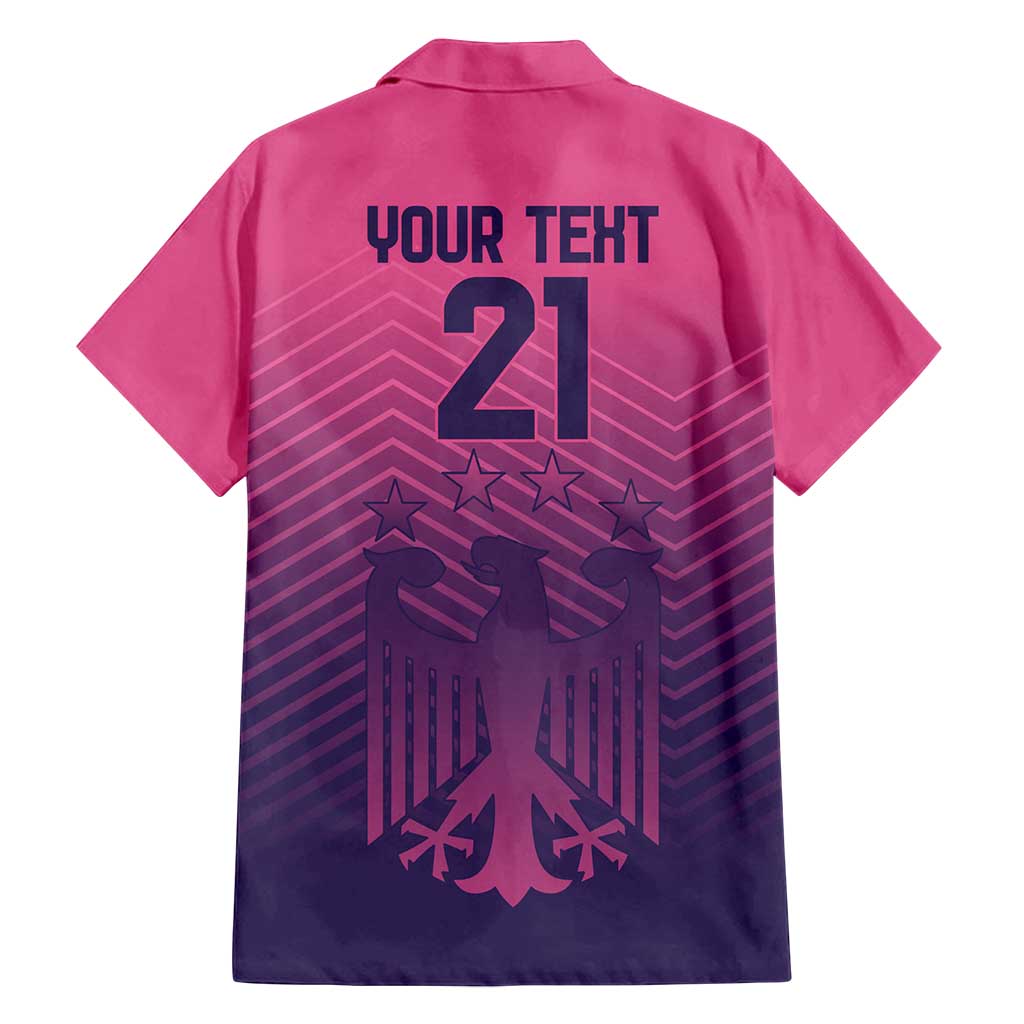 Custom Germany Football Family Matching Tank Maxi Dress and Hawaiian Shirt Glowing Pink Line - Wonder Print Shop