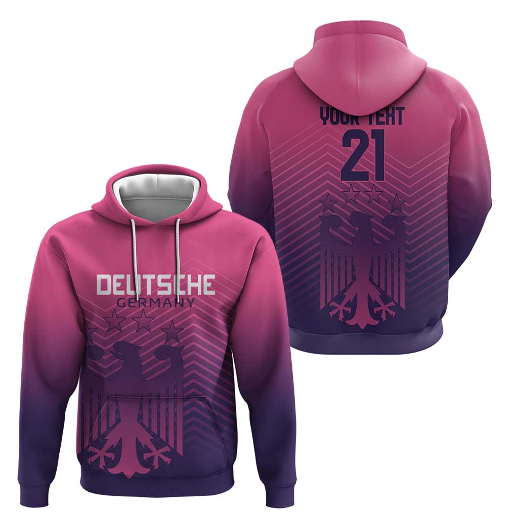 Custom Germany Football Hoodie Glowing Pink Line - Wonder Print Shop