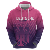 Custom Germany Football Hoodie Glowing Pink Line - Wonder Print Shop