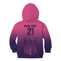Custom Germany Football Kid Hoodie Glowing Pink Line - Wonder Print Shop
