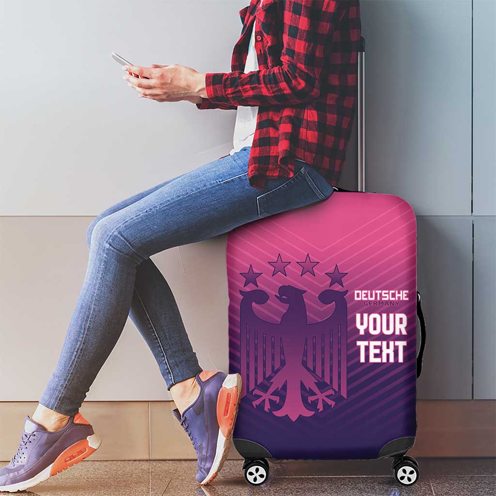 Custom Germany Football Luggage Cover Glowing Pink Line - Wonder Print Shop