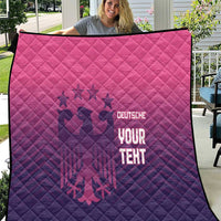 Custom Germany Football Quilt Glowing Pink Line - Wonder Print Shop