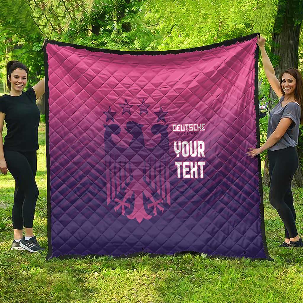 Custom Germany Football Quilt Glowing Pink Line - Wonder Print Shop