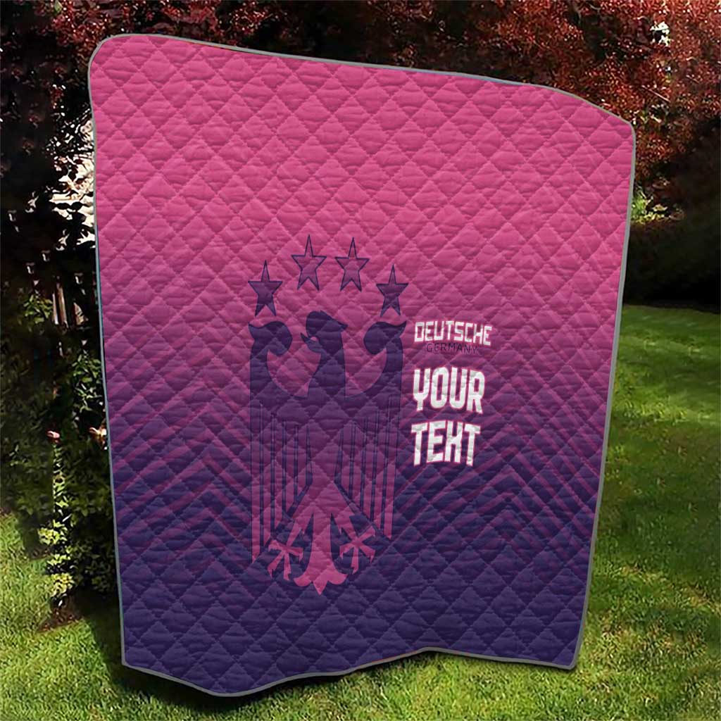 Custom Germany Football Quilt Glowing Pink Line - Wonder Print Shop