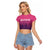 Custom Germany Football Raglan Cropped T Shirt Glowing Pink Line - Wonder Print Shop