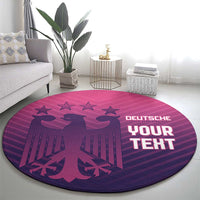 Custom Germany Football Round Carpet Glowing Pink Line