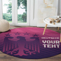 Custom Germany Football Round Carpet Glowing Pink Line