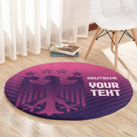 Custom Germany Football Round Carpet Glowing Pink Line
