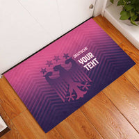 Custom Germany Football Rubber Doormat Glowing Pink Line - Wonder Print Shop
