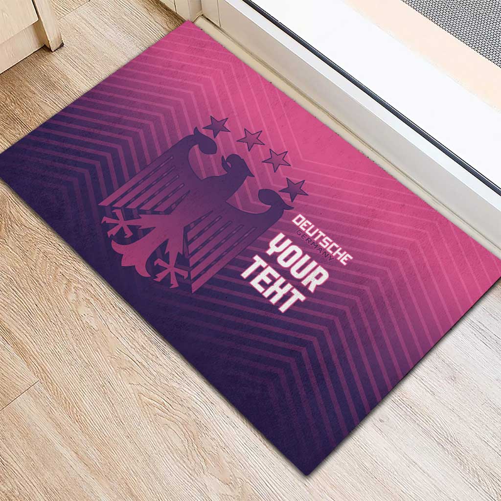 Custom Germany Football Rubber Doormat Glowing Pink Line - Wonder Print Shop