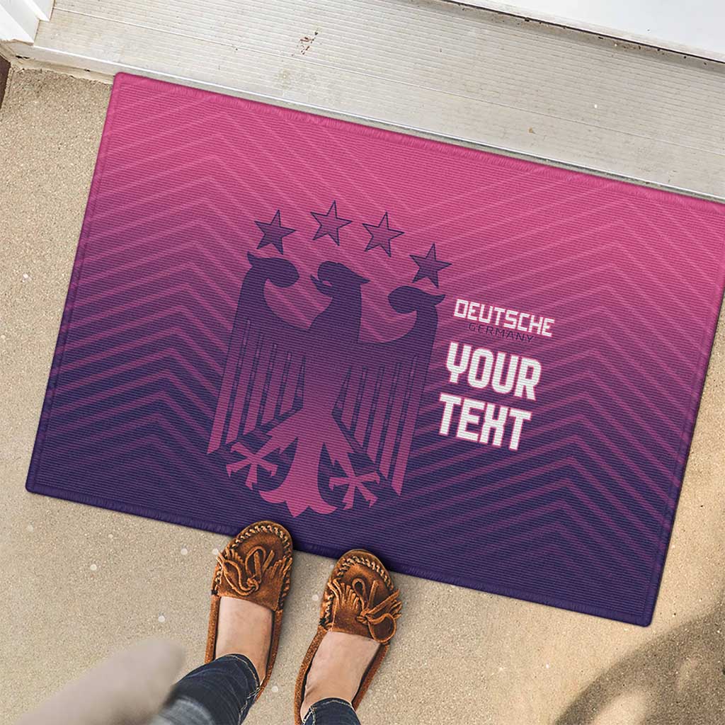 Custom Germany Football Rubber Doormat Glowing Pink Line - Wonder Print Shop