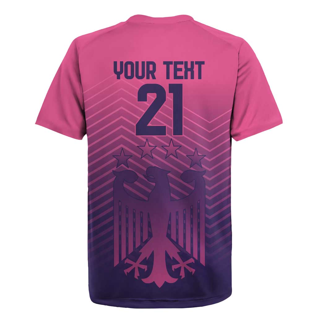 Custom Germany Football Rugby Jersey Glowing Pink Line - Wonder Print Shop