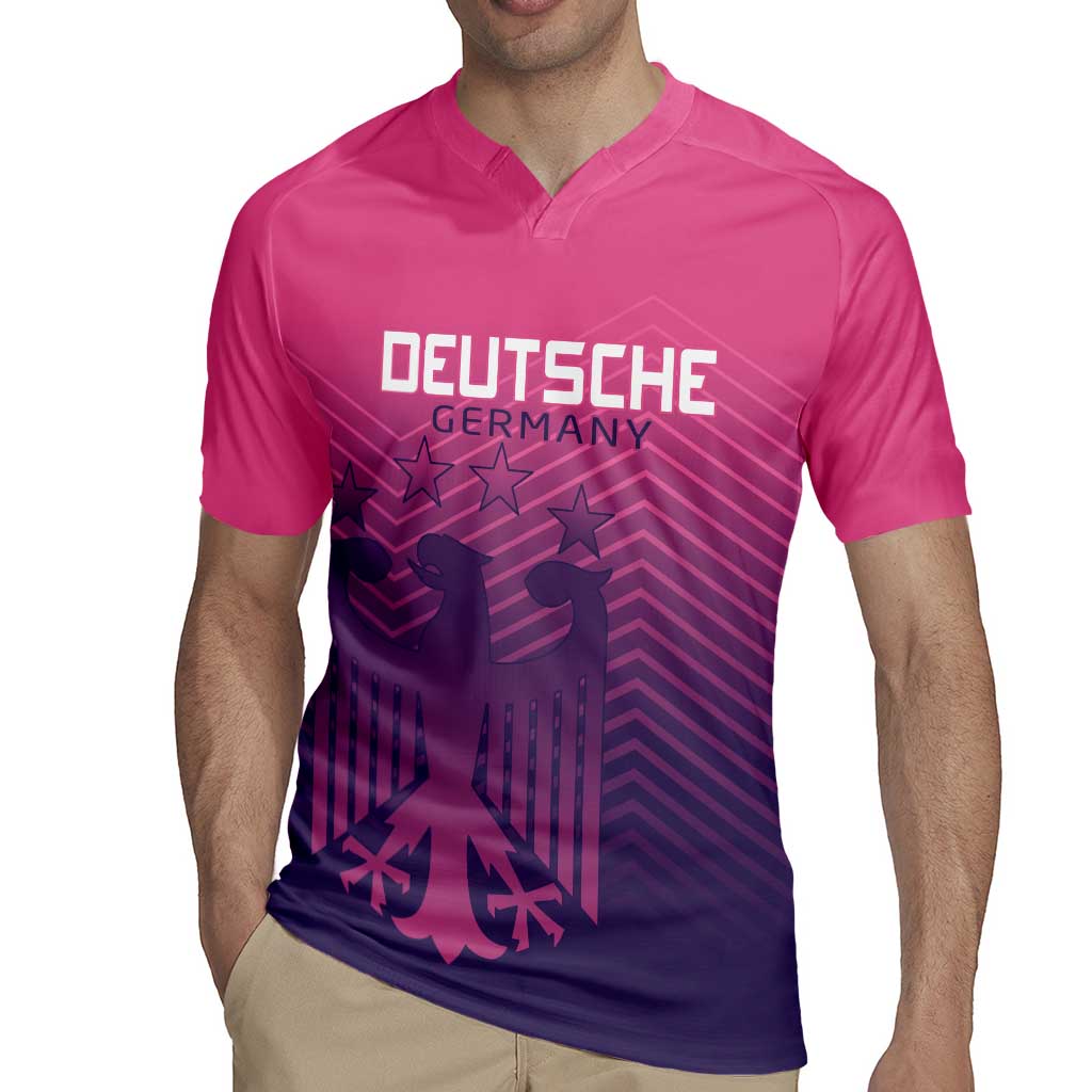 Custom Germany Football Rugby Jersey Glowing Pink Line - Wonder Print Shop