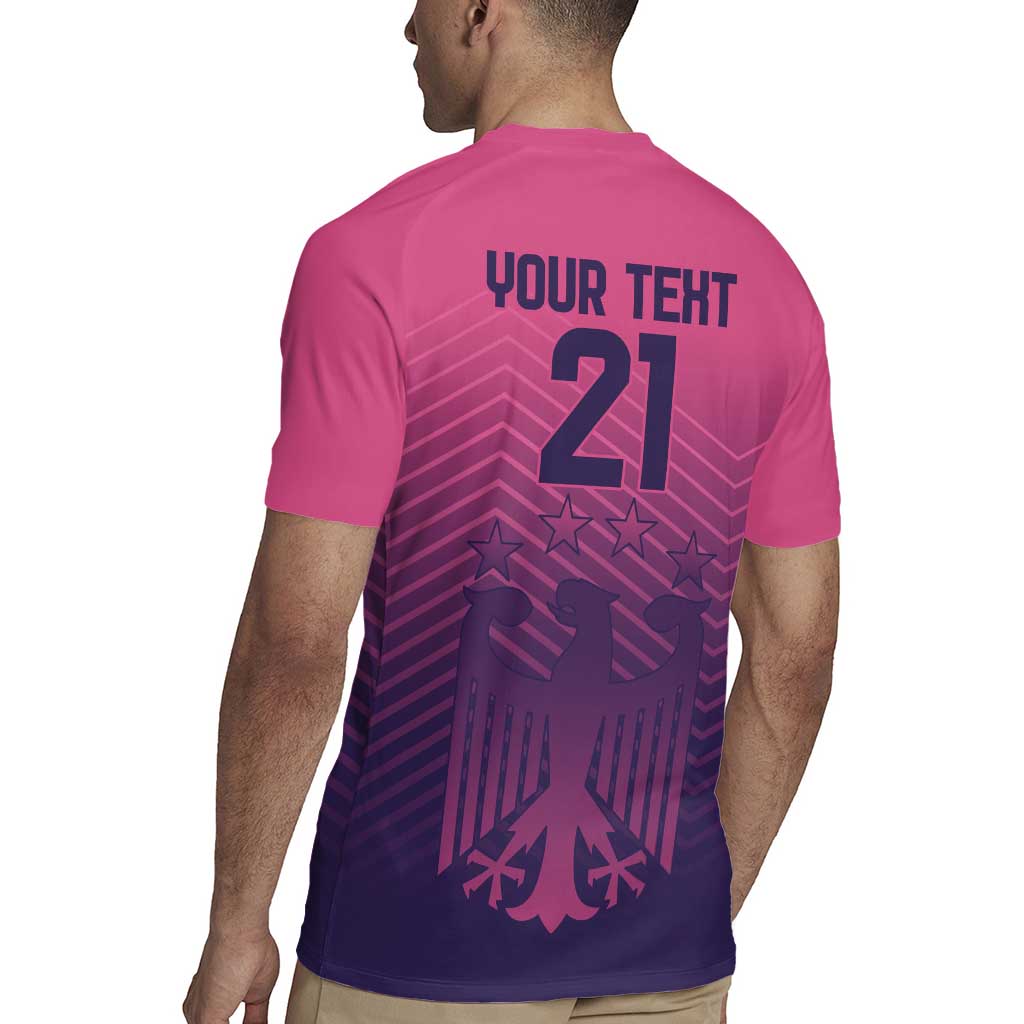 Custom Germany Football Rugby Jersey Glowing Pink Line - Wonder Print Shop