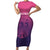 Custom Germany Football Short Sleeve Bodycon Dress Glowing Pink Line - Wonder Print Shop