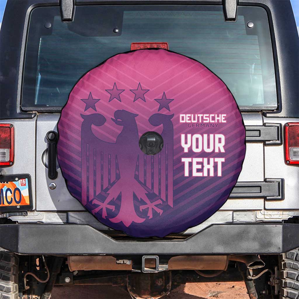 Custom Germany Football Spare Tire Cover Glowing Pink Line - Wonder Print Shop