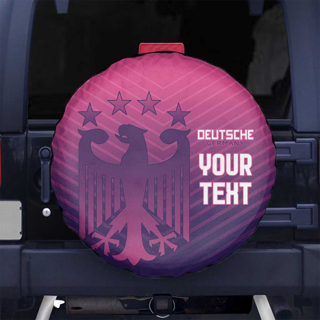 Custom Germany Football Spare Tire Cover Glowing Pink Line - Wonder Print Shop