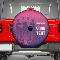 Custom Germany Football Spare Tire Cover Glowing Pink Line - Wonder Print Shop