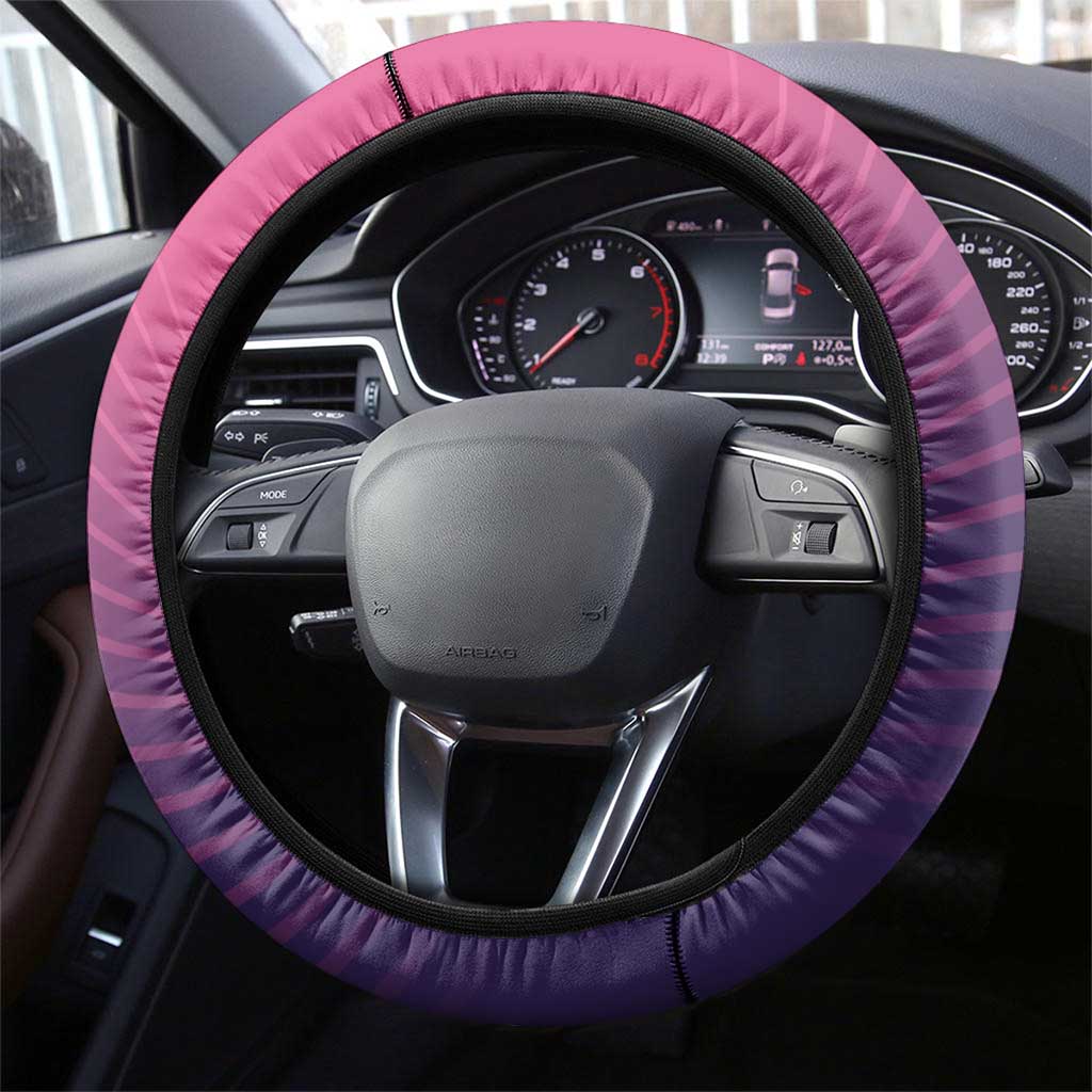 Germany Football Steering Wheel Cover Glowing Pink Line - Wonder Print Shop