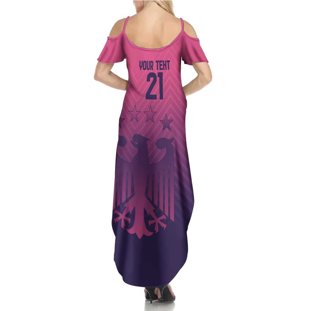 Custom Germany Football Summer Maxi Dress Glowing Pink Line - Wonder Print Shop
