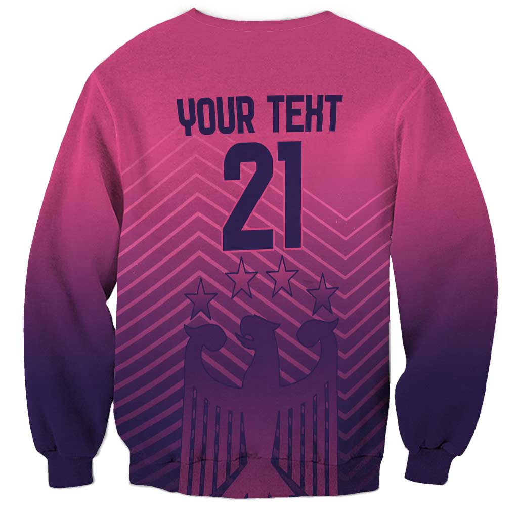 Custom Germany Football Sweatshirt Glowing Pink Line - Wonder Print Shop