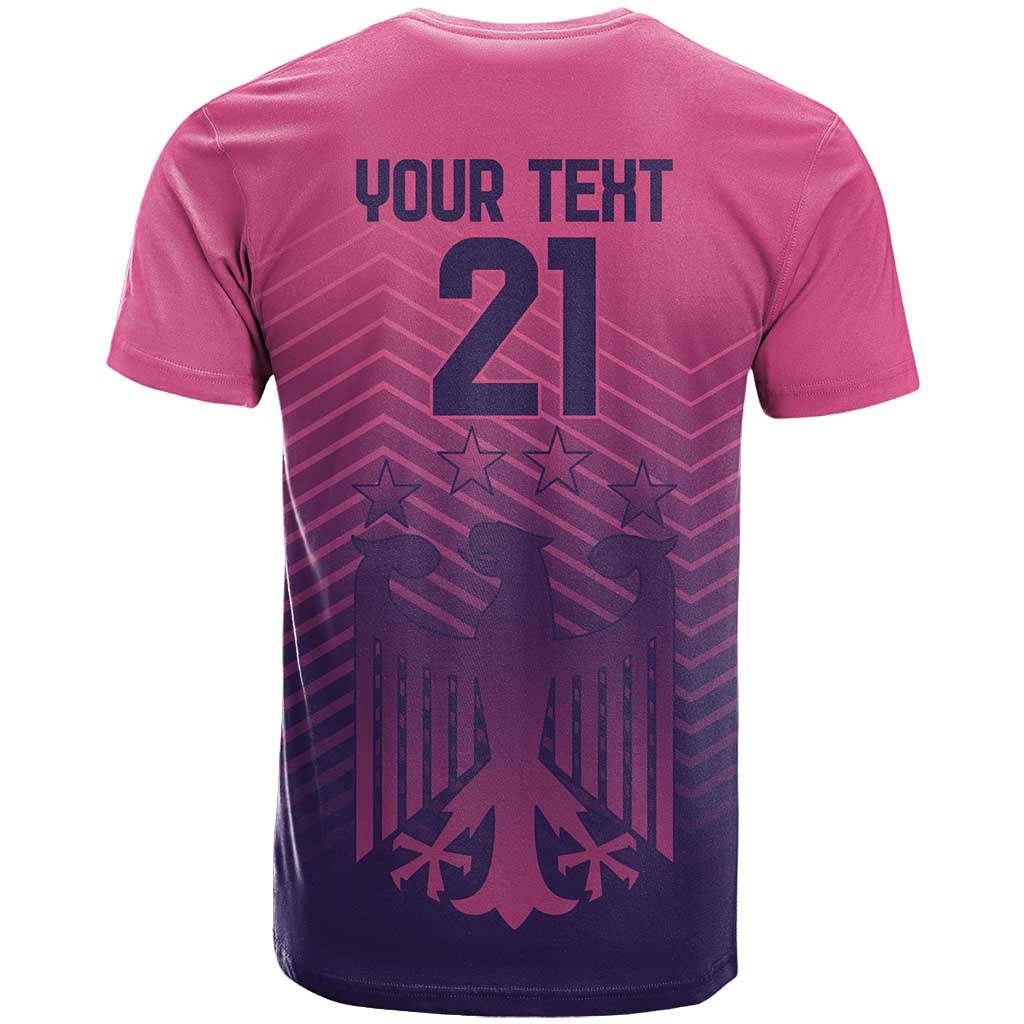 Custom Germany Football T Shirt Glowing Pink Line - Wonder Print Shop