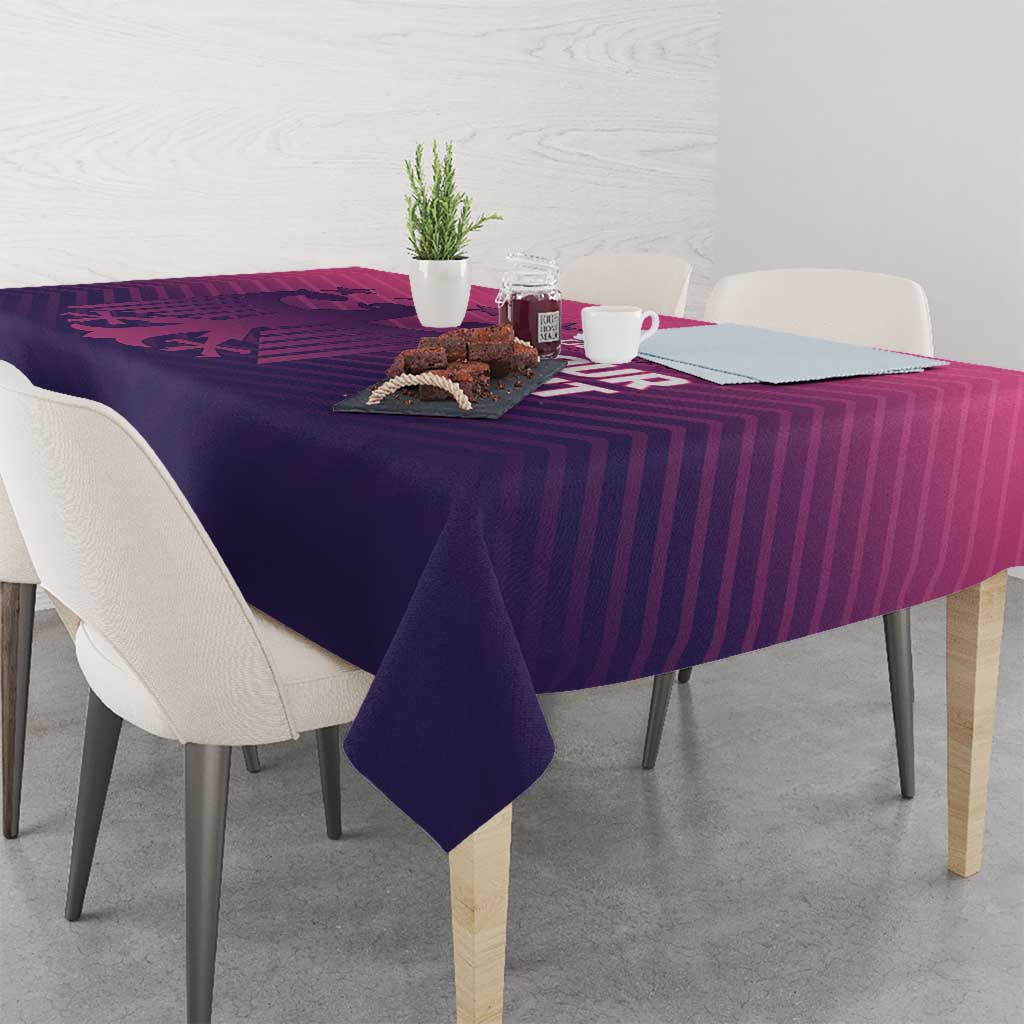 Custom Germany Football Tablecloth Glowing Pink Line - Wonder Print Shop
