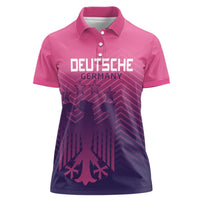 Custom Germany Football Women Polo Shirt Glowing Pink Line - Wonder Print Shop