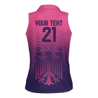 Custom Germany Football Women Sleeveless Polo Shirt Glowing Pink Line - Wonder Print Shop