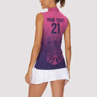 Custom Germany Football Women Sleeveless Polo Shirt Glowing Pink Line - Wonder Print Shop