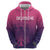 Custom Germany Football Zip Hoodie Glowing Pink Line - Wonder Print Shop