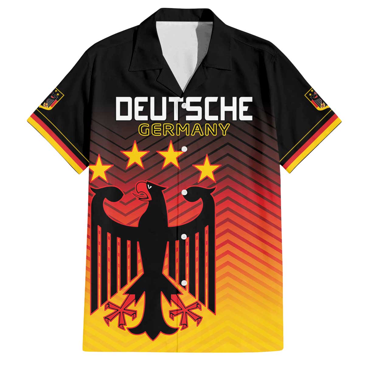 Custom Germany Football Family Matching Off The Shoulder Long Sleeve Dress and Hawaiian Shirt Special Black Eagle Flag Style - Wonder Print Shop