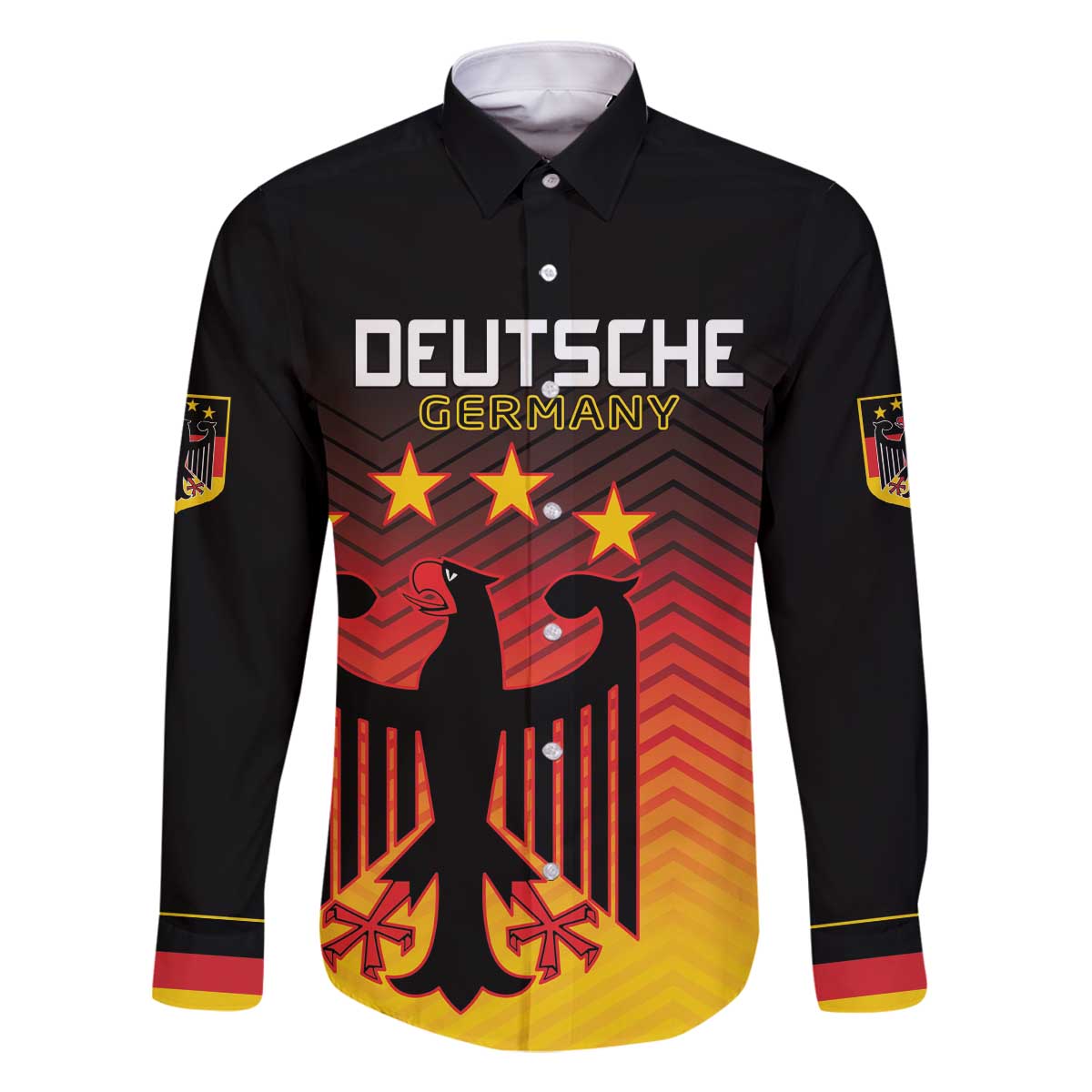 Custom Germany Football Family Matching Off The Shoulder Long Sleeve Dress and Hawaiian Shirt Special Black Eagle Flag Style - Wonder Print Shop